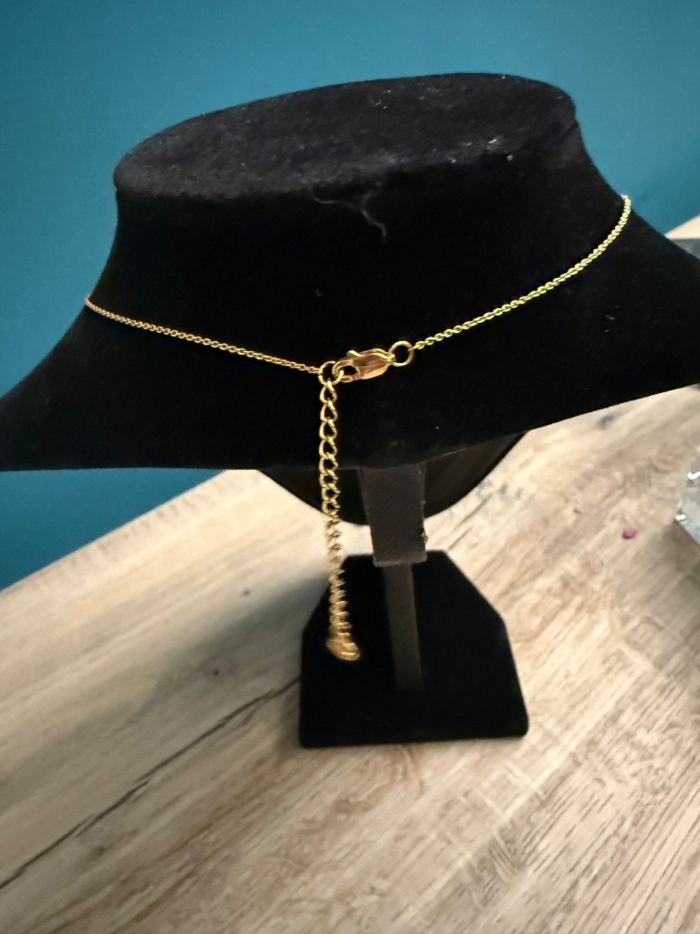 Mejuri Gold Vermeil White Sapphire Station Necklace 16" - Picture 5 of 7